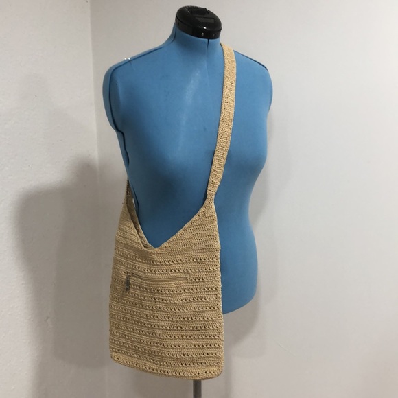 Camel color crochet shoulder / crossbody bag. New or EUC. - Picture 4 of 7